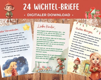 Wichtelbriefe zum Ausdrucken - 24 Wichtelgeschichten Weihnachten - Adventskalender Wichtelpost - PDF - Wichtel
