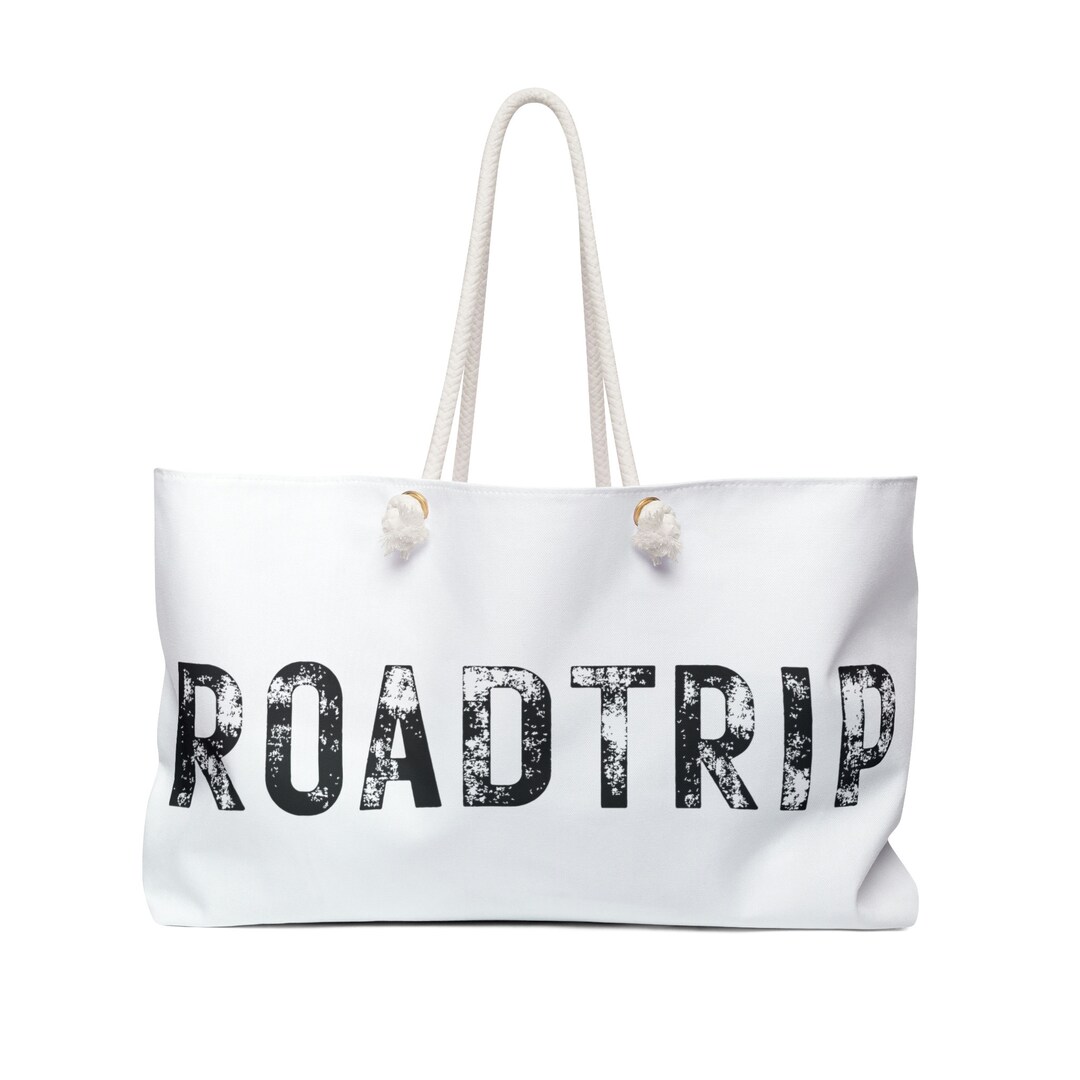 White ROADTRIP Bag Travel Bag Road Trip Bag Cute Road Trip Etsy