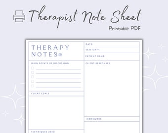 Therapist Note Sheets, Therapy Worksheet, Therapist Notes, Psychologist Notes, Counseling Notes, Mental Health Notes