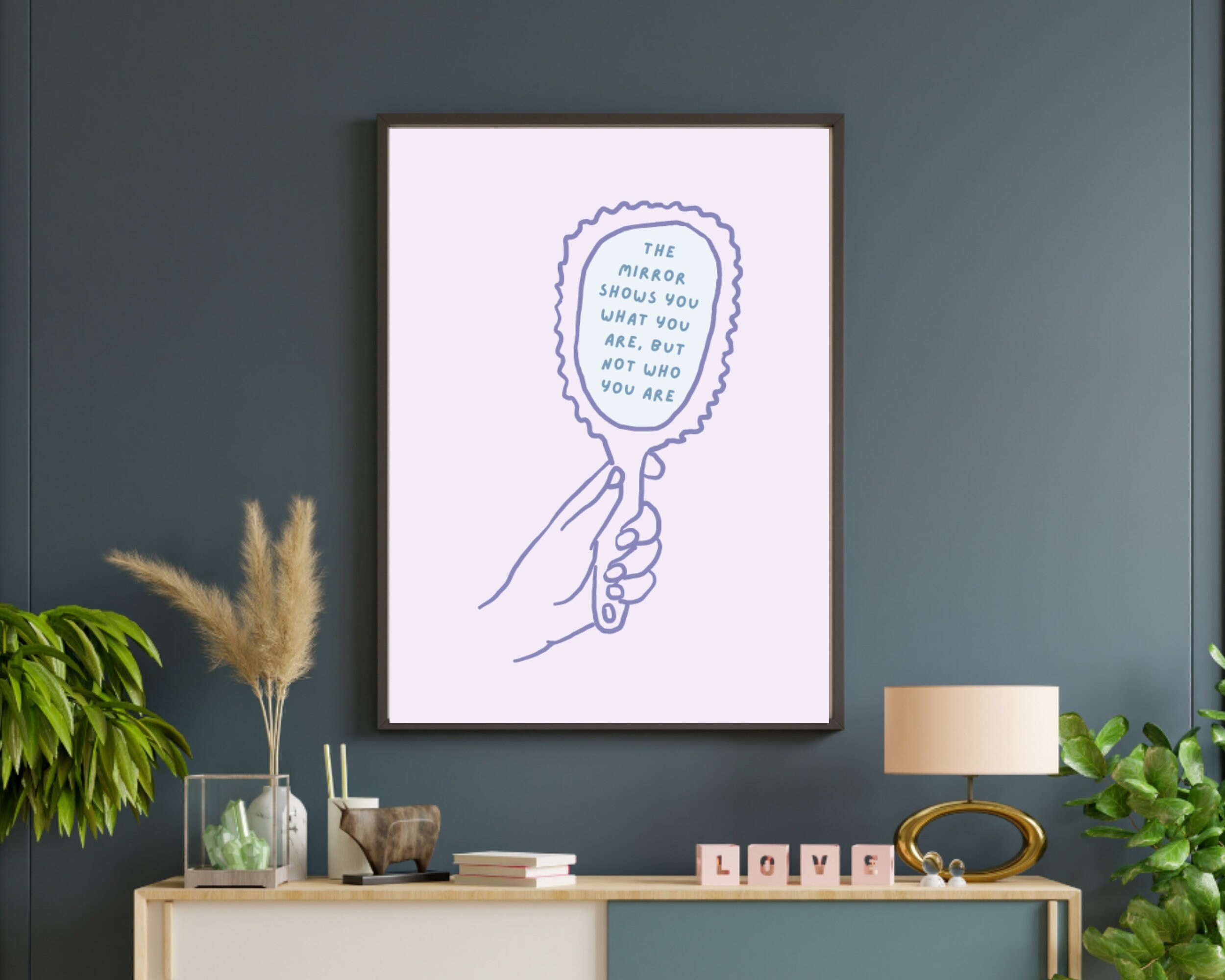 Printable Mirror Wall Art Self Love Positive Affirmation Decor Digital ...
