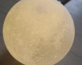 Moon Lamp 3D Printed Lunar Night Light LED Space Decor