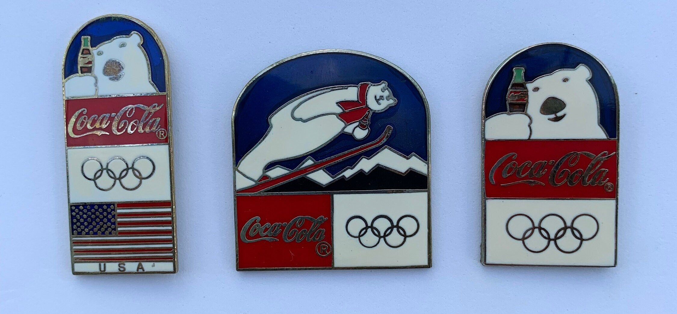 Pin's Lillehammer 94 JO - Coca Cola 300 Jours - Vintage émaillé Grand Feu, France