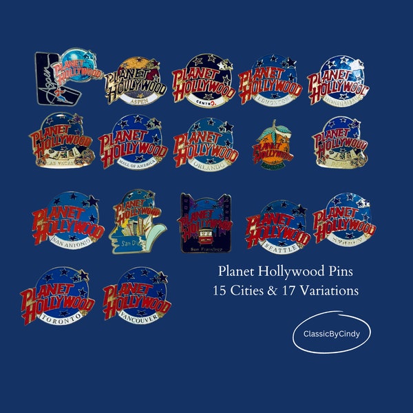 Planet Hollywood Pins –Purchase Separately – 17 Types – 15 Cities - Stocking Stuffers – Free Shipping!