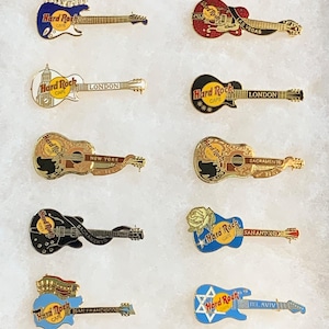 Hard Rock Cafe Gitarren Pins – 17 Dollar pro Stück - 14 verschiedene HRC Typen - KOSTENLOSER Versand
