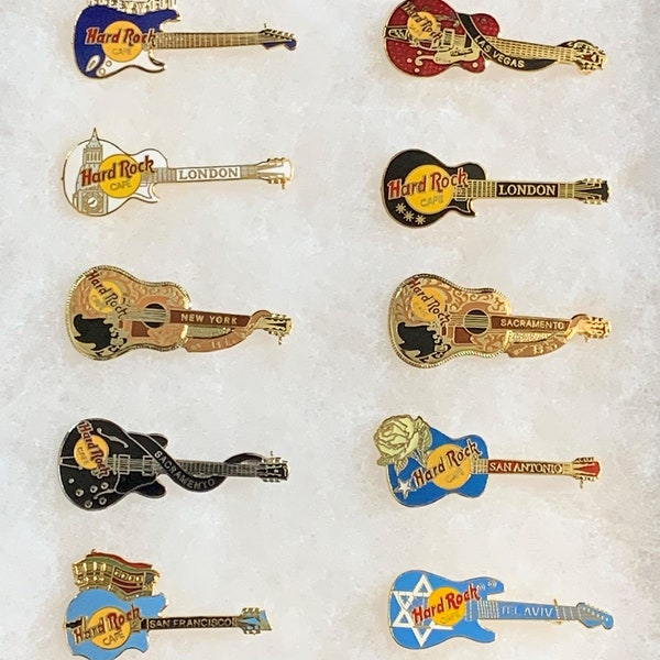 Hard Rock Cafe Guitar Pins –  17 Dollars Each - 14 Different HRC Types - FREE Shipping