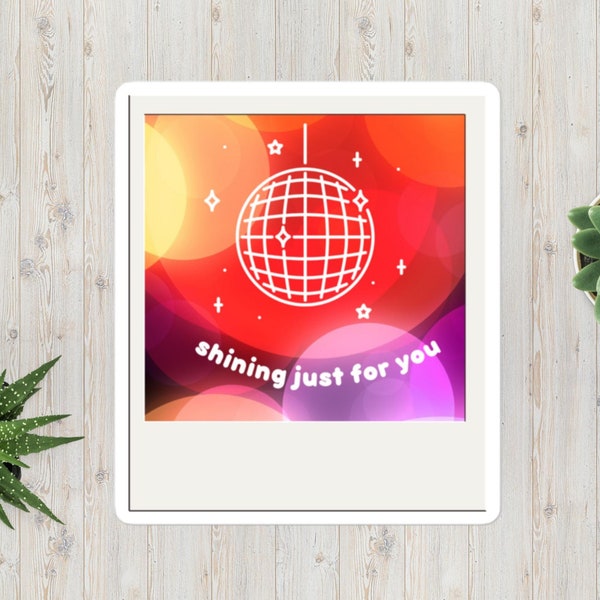 Autocollant Mirrorball - Shining Just For You Polaroid Taylor Swift Folklore Matte Satin Finish Vinyl Decal - Eras Tour Accessories and Decor