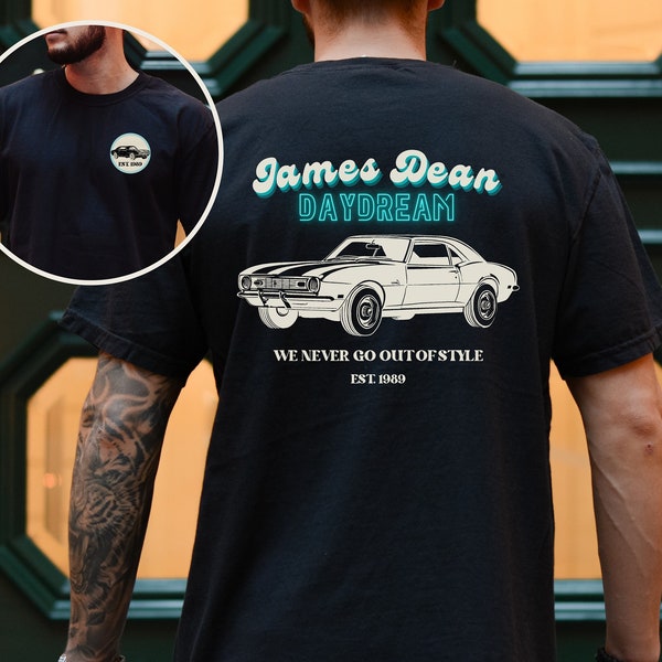 James Dean Daydream | 100% Baumwolle Schwarzes Boyfriend Style Maskulines T-Shirt Inspiriert von Taylor Swift Lyrics "Style" von 1989 Ära