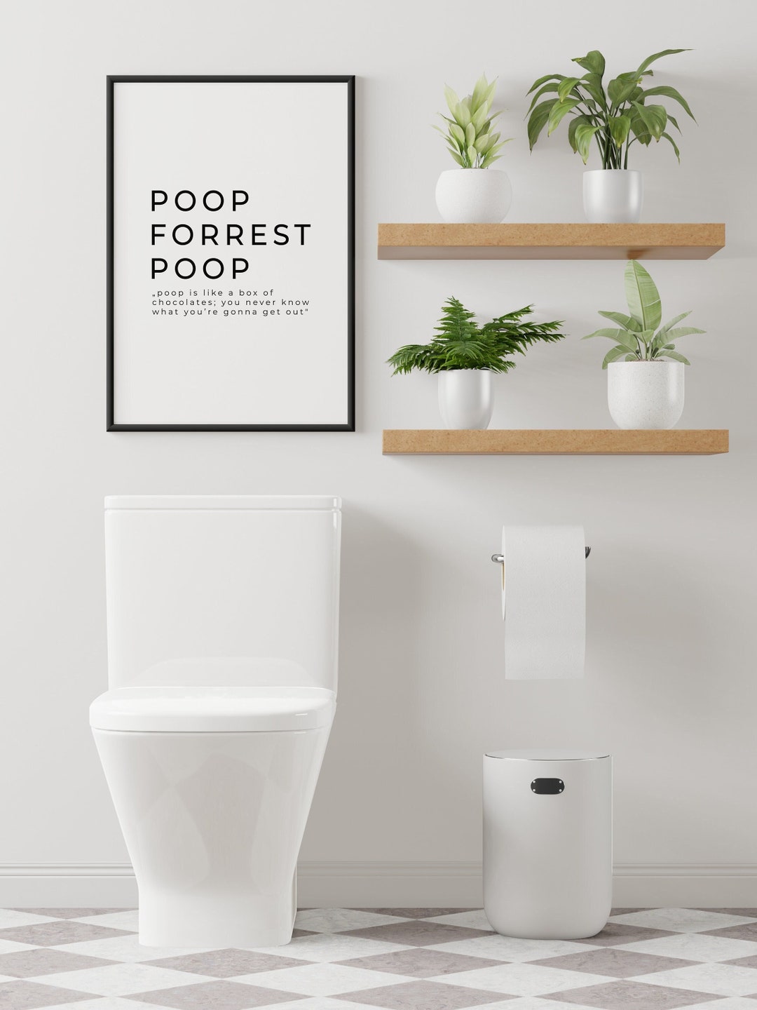 Poster Toilette WC lustiger Spruch Poop Forrest Poop perfekte Wanddeko