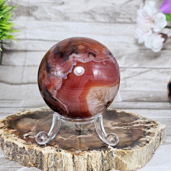 Carnelian Agate Sphere / 54mm / Red Agate / Chakra / Rocks and Minerals / st44