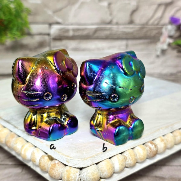 Aura Hello Kitty Carving / 2.2" / Hello Kitty / Home Decor / Chakra / Rocks and Minerals