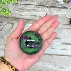 Ruby Zoisite Sphere / 56mm / UV Reactive / Chakra / Rocks and Minerals / st69