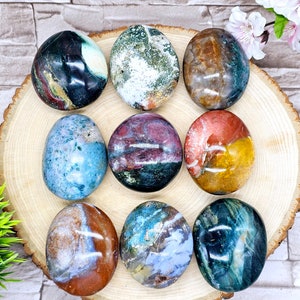 Chuncky Ocean Jasper Palm Stone / 2.5" / Madagascar OJ / Chakra / Rocks and Minerals / st45