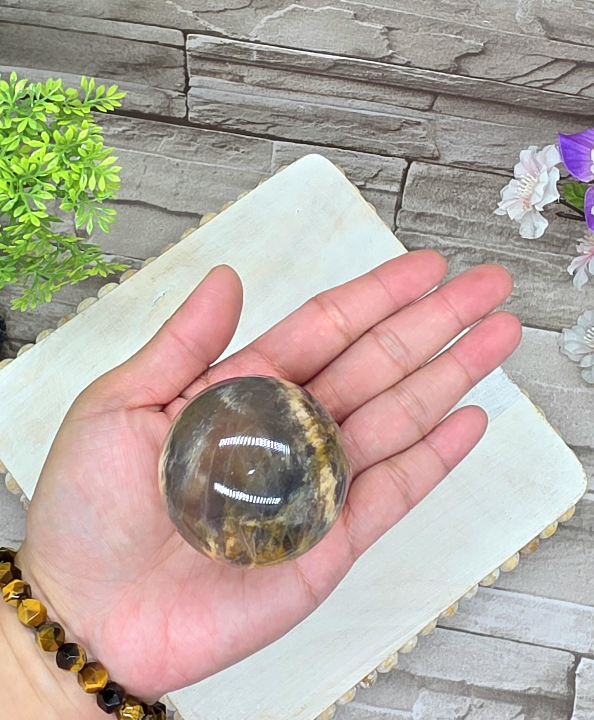 Black Sunstone Sphere / 52mm / Chakra / Home Decor / Rocks and Minerals ...