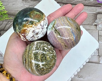 Ocean Jasper Sphere / 51mm / Madagascar OJ / Chakra / Rocks and Minerals / stv