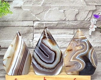 Chocolate Banded Agate / Stripe Agate / Chakra / Home Decor / Rocks and Minerals
