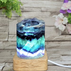 Rainbow Fluorite Lamp / Crystal Lamp / Fluorite / Chakra/ Rocks and Minerals / st85