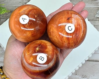 Carnelian Agate Sphere / 57mm to 60mm / Madagascar Agate / Home Decor / Chakra / Rocks and Minerals