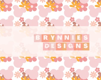 Magische muis Flower Power-zomer-lente-naadloos patroon ontwerp-Disney-PNG