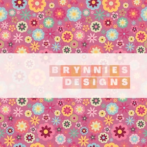 Dainty Flower Retro Seamless Design- 3 Colorways- Digital Pattern- Repeat- Fabric Pattern- File- PNG- Spring- Summer- Boho- Floral- Quilt