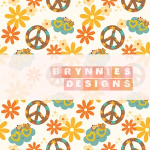 Peace and Clouds Seamless Repeat Digital Pattern- Fabric- Paper- Seamless File- PNG- Digital Art