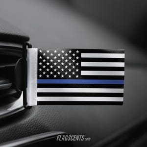 Thin Blue Line Flag Car Air Freshener - Police Officer Gift