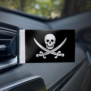 Pirate Jolly Roger Flag Car Air Freshener, Skull & Crossbones Accessory