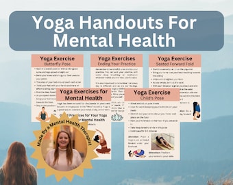 Yoga Handouts for Mental Health: Coping Skills by Therapist | Digital Downloads for Professionals and Individuals
