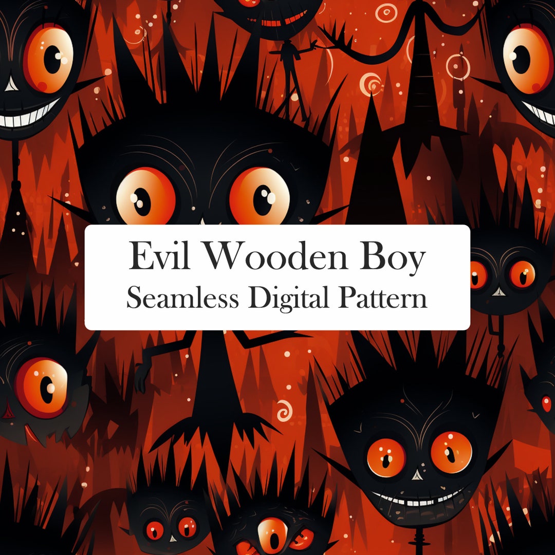 Sinister Pattern Evil Wooden Boy Inspired Pattern, Sinister Marionette, Dark Fairytale ...