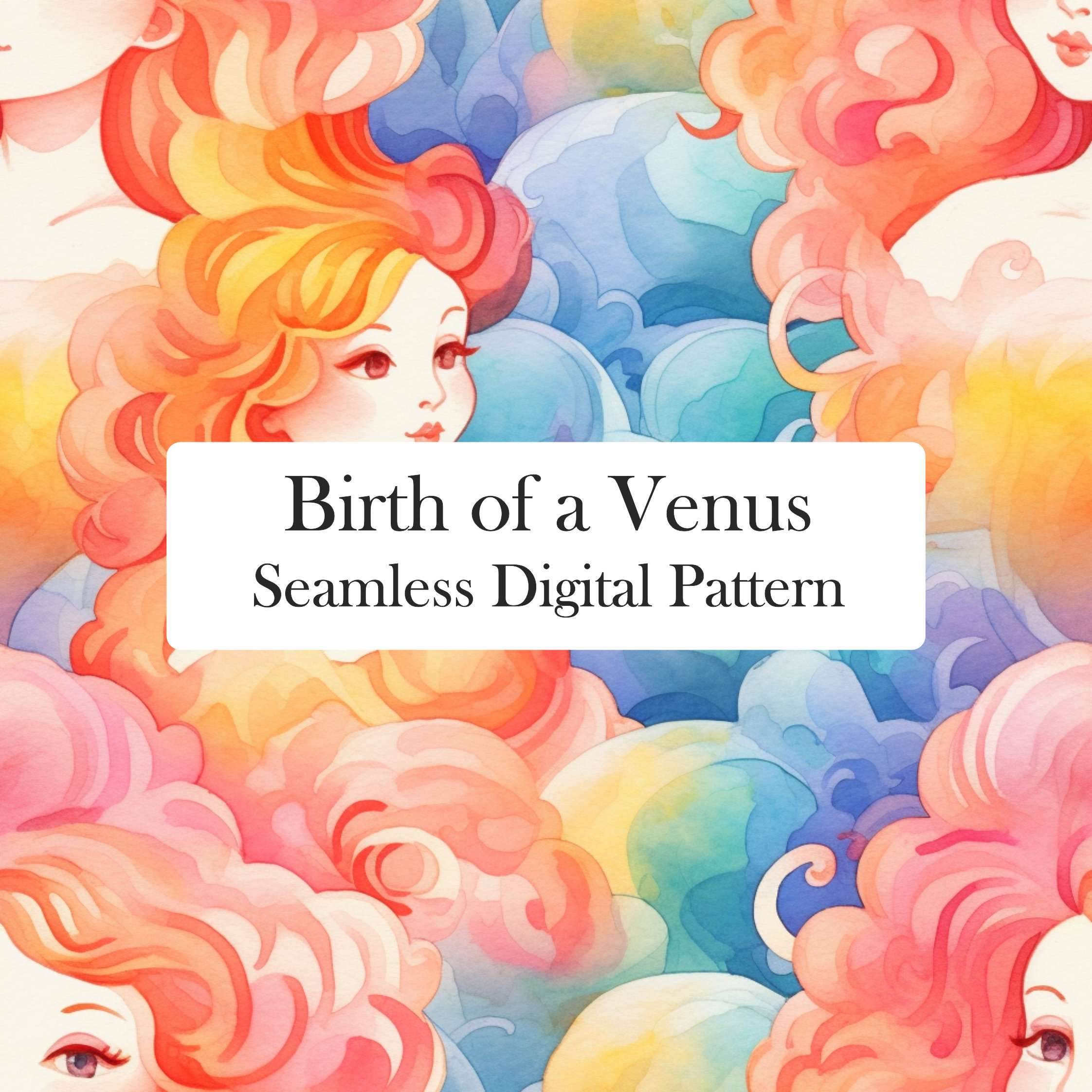 Venus Pattern Symbol Seamless Pattern - Birth of A Venus - Classical, Renaissance Inspired ...