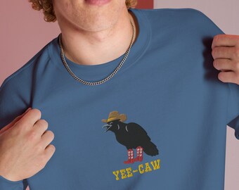 Yee-Caw Cowboy Crow Embroidered Sweatshirt