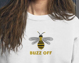 Buzz Off Bumble Bee Embroidered Sweatshirt