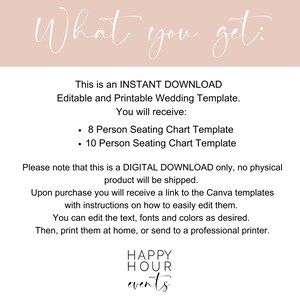 Printable Wedding Seating Chart Template | Minimalist Wedding Seating ...