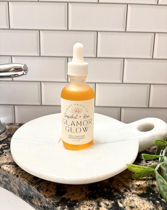 Organic Body Oil, Rosehip, Jojoba oil, glowing skin, Crystal infused, organic skincare, all natural, chemical-free, botanical, gift ideas