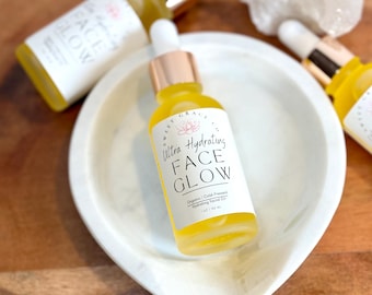 Organic Hydrating Face Serum: Rosehip, Argan, Jojoba Oil, glowing skin, organic skincare, healthy skin, all natural, facial care, face oil