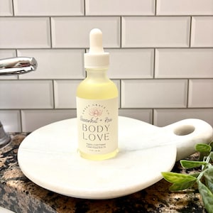 Organic Body Oil, Rose, Vanilla & Bergamot - Crystal Infused, jojoba oil, body moisturizer, glowing skin, self care, gift idea, all natural