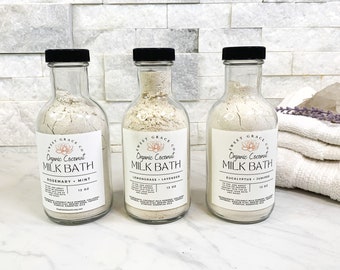 Milk Bath coconut organic skincare products for her gift idea for her bridal gift organic skincare natural beauty products vegan selfcare