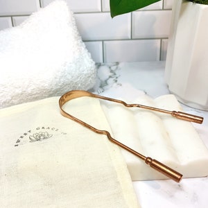 Tongue Scraper copper oral hygiene products gift ideas self care gift tongue scraper natural beauty ayurveda beauty products gift idea