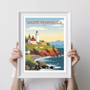 Gaspé Peninsula Poster, Canada, Poster, Wall Art, Poster Print, Travel, Hiking, Print, Art, Travel Poster, Gift, Gift For Her, Gift For Him