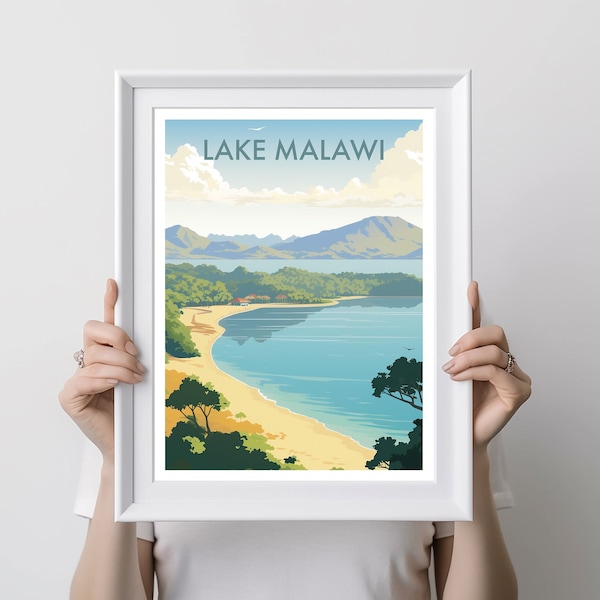 LAKE MALAWI Poster, Travel Art, Print, Poster Print, Art, Gift, Wall Art, Home Decor, Gift, Print, Wall Art, Gift For Her, Gift For Him