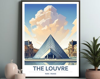 THE LOUVRE Poster, Travel Poster, Wall Art, Louvre, Home Decor, Digital Art, Gift, Printable Poster, Gifts For Her, Gifts For Him