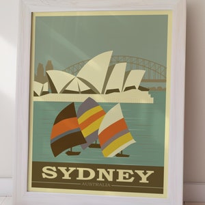 SYDNEY AUSTRALIA Vintage Poster, Retro Art, Downloadable & Printable Travel Poster, Wall Art, Home Decor, Gift For Her, Gift For Him