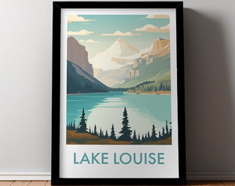 LAKE LOUISE Printable Poster, Canada, Travel Art, Poster Print, Instant Download, Poster, Gift, Home Decor, Gift For Her, Gift For Him