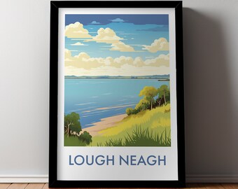Lough Neagh DIGITAL DOWNLOAD Ireland Travel Poster Printable Wall Art Home Decor Printable Wall Art