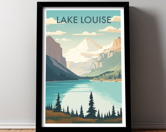 LAKE LOUISE Poster, Digital Download, Home Decor, Wall Art, Home Decor, Digital Art, Printable, Lake Picture, Gift For Her, Gift For Him