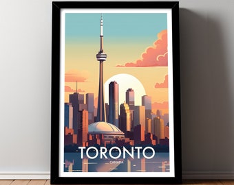 TORONTO Travel Poster, Traditional City Collection, Various Sized Wall Poster Prints, Quality Digital Downloads, Gift For Her, Gift For Him