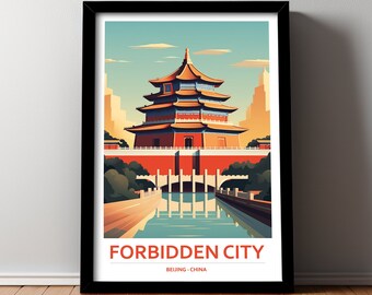 Forbidden City Travel Poster China Landscape Art Home Decor DIGITAL DOWNLOAD Printable Wall Art