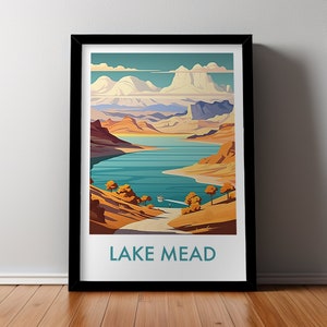 LAKE MEAD DIGITAL Download Printable Travel Poster Nevada Arizona Wall Art Scenic Landscape Great Outdoors Printable Artwork Home Decor