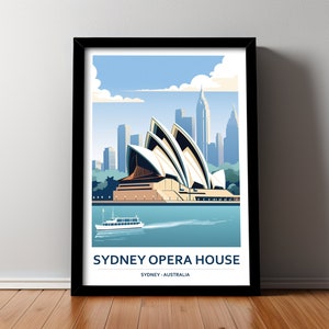 SYDNEY OPERA POSTER house wall art printable digital download Sydney Opera House decor retro travel poster modern home printable art