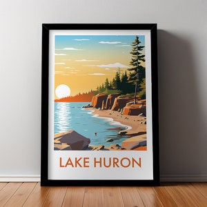 Lake Huron Reise Poster | Einfacher Download Wandkunst | Druckbar | See Bild Geschenk für Sie und Ihn | Wohnkultur | Wandkunst