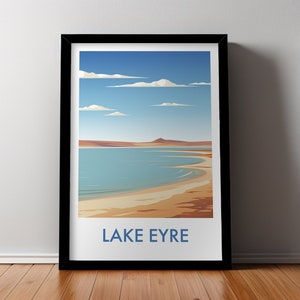 LAKE EYRE Australia Desert Landscape Scenic Salt Flats PRINTABLE Digital Download Travel Poster Wall Art Nature Home Decor